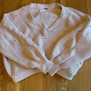 Free People V-Neck Sweater - Light Beige